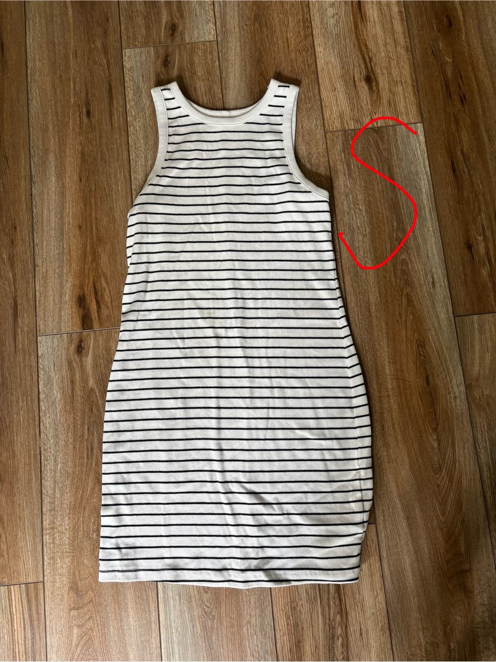Striped Tank Midi Dress - White/Black